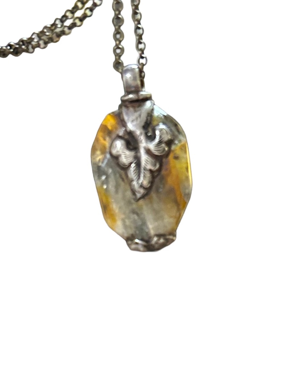 Handcrafted Silver Dragon Necklace Natural Agate Pendant Oxidized Cable Chain